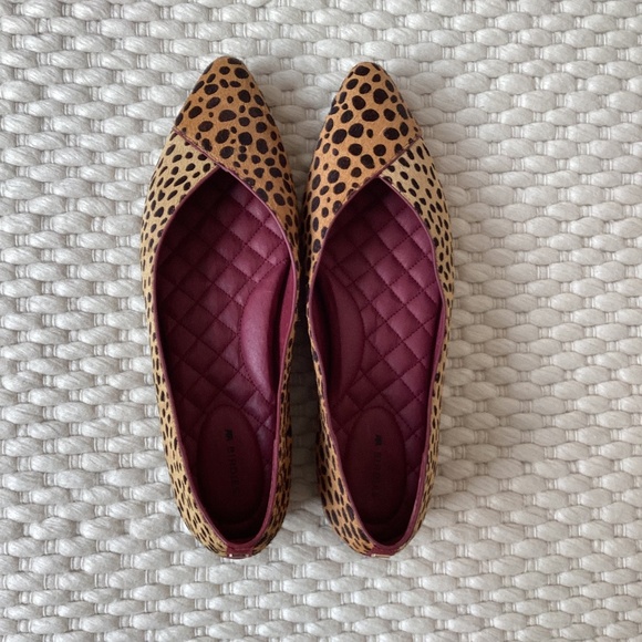 Birdies The Goldfinch Mini Cheetah Tipped Calf Hair Size 8 Ballet Flat Shoe NWOT - Picture 2 of 6